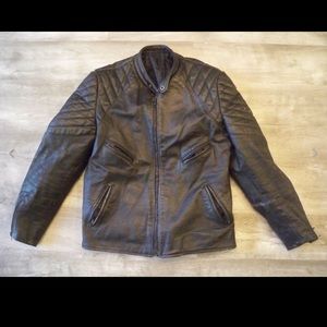 Vtg Leather Cafe Chopper Men's Biker Jacket Coat M